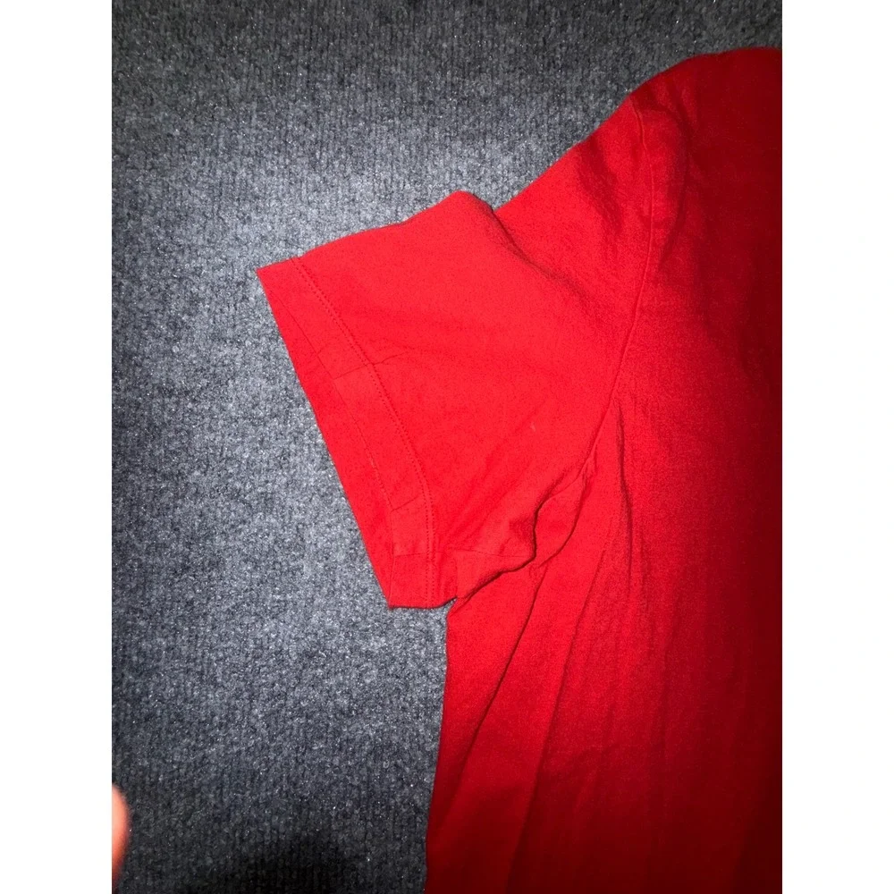 Nike Mens Graphic Tee Red Pink Abstract Swoosh Logo T-Shirt XL